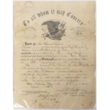 Civil War Discharge Document for William Stoddard.