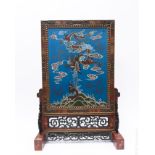 Chinese Polychrome Lacquered Table Screen.