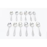 (12) Gorham Sterling Silver Dessert Spoons.