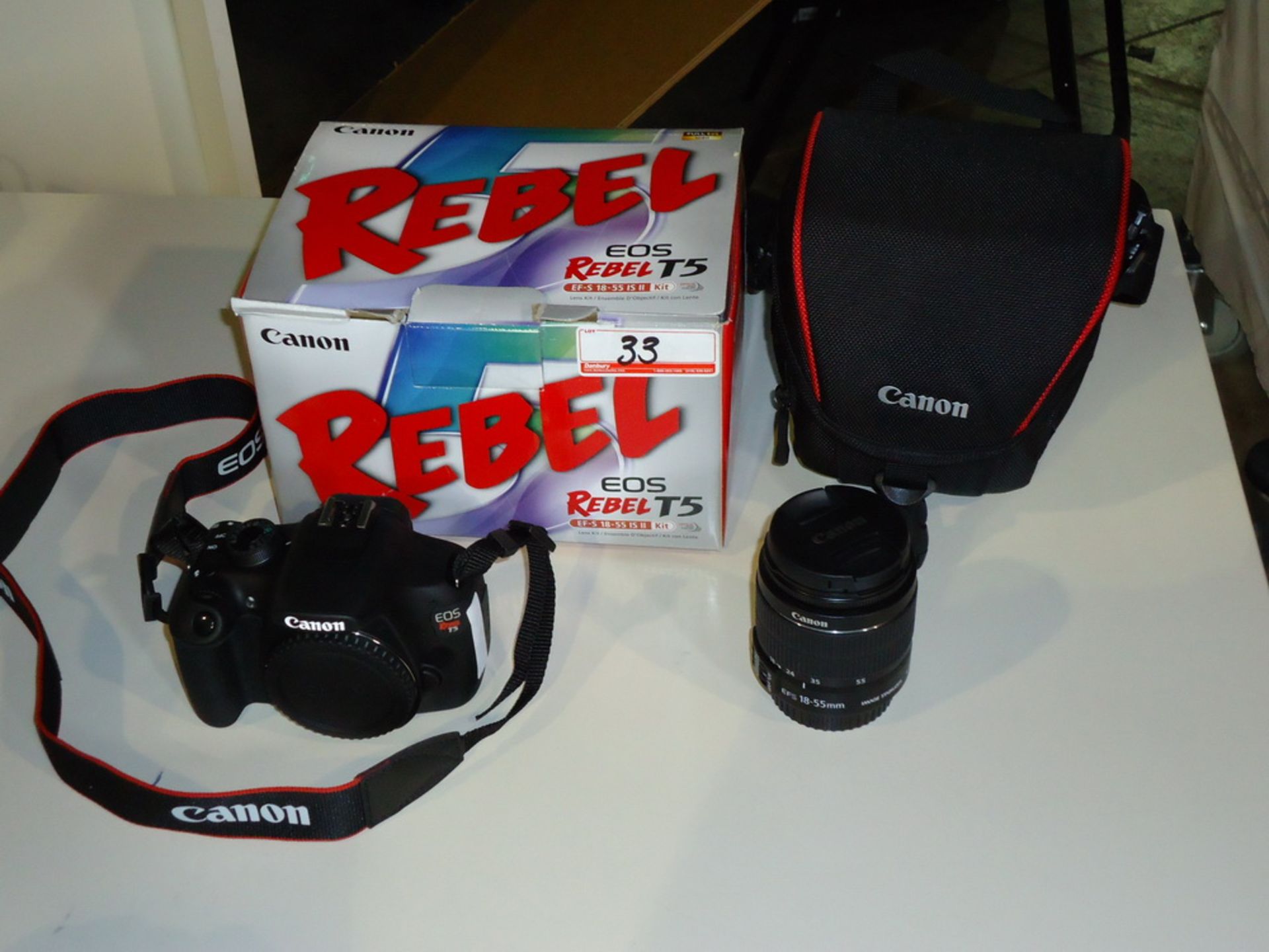 CANON REBEL EOS T5 EF-S 18-55MM ESII KIT - CAMERA BODY, LENS, CHARGER, BATTERY, PACKAGING, &