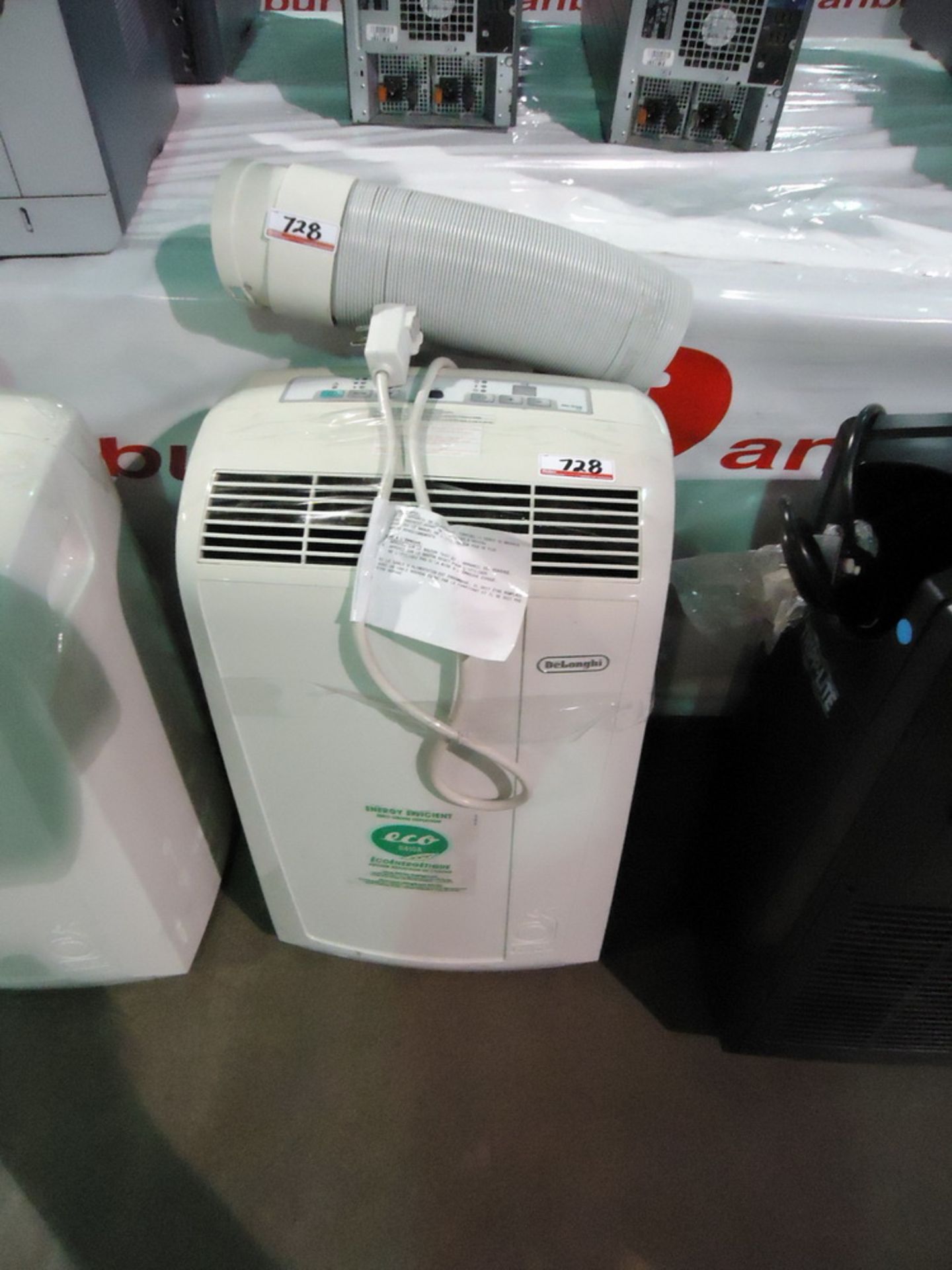 DELONGHI PAC N100E PORTABLE AIR CONDITIONING UNIT W/ FLEX PIPE