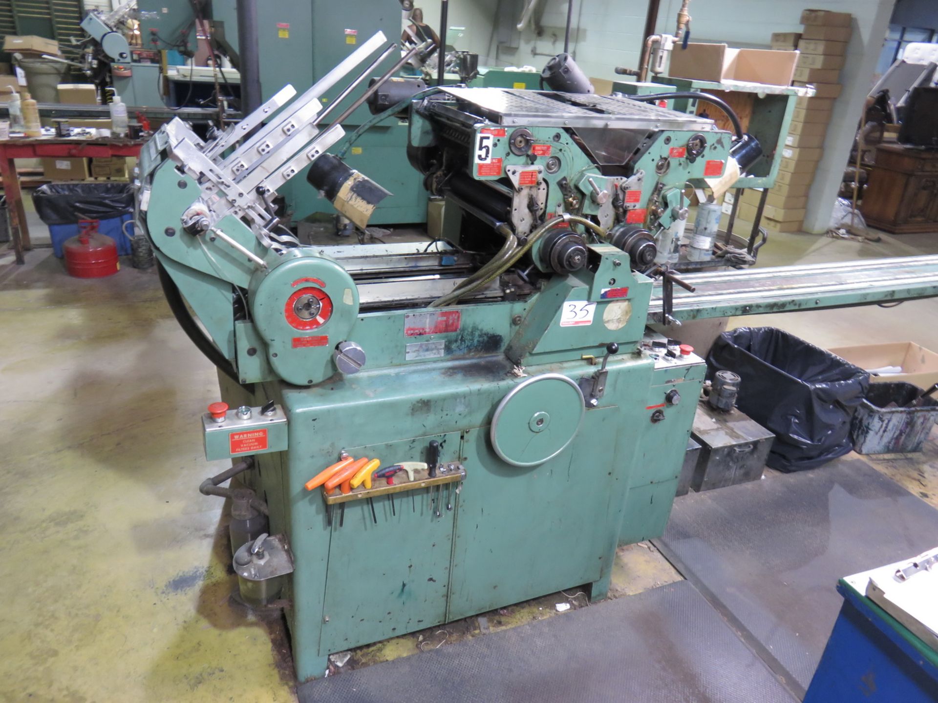 HALM MODEL JP TWOD-P 2-COLOR TOP FEED JET ENVELOPE PRESS, S/N 3040