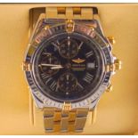 Breitling Herren Crosswind Cronometer Nr 10765 Stahl-Gold Armband und passendes gehäuse mit