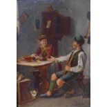 Rau, Emil (Dresden 18581937 München): Paar in ländlich-bayrischer Stube, 19.Jh. Öl auf