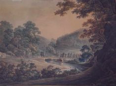 Rösel, Johann Gottlob Samuel (1768 Breslau -1843 Potsdam): Brücke des Karl IV in Karlsbad um 1820/30