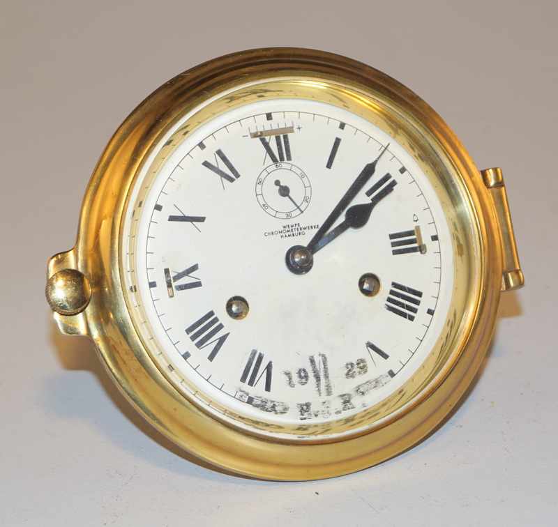 Glasenuhr und Yachtbarometer Wempe Chronometerwerke von 1929 Handaufzug mit Schlag auf Glocke - Image 2 of 3