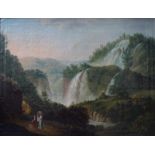 Wasserfall bei Tivoli, um 1800 Öl auf Leinwand, Darstellung des Wasserfalls bei Tivoli mit