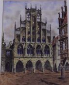 Ansicht der Stadt Münster von der Abendseite Kupferstich auf Bütten, verlegt bei Coppenrath, Abzug