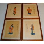 Sammlung von 4 chinesischen Gelehrtenportraits Quing/Early Republic Aquarellmalerei auf Seide,