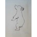 Sintenis, Reneé (1888 Glatz- 1965 Berlin): Kleiner Bär stehend Radierung auf Bütten, breitrandig,