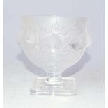 Rene Lalique, Wingen sur Moder: Vase, "Elisabeth" farbloses Kristallglas partiell mattiert, unter