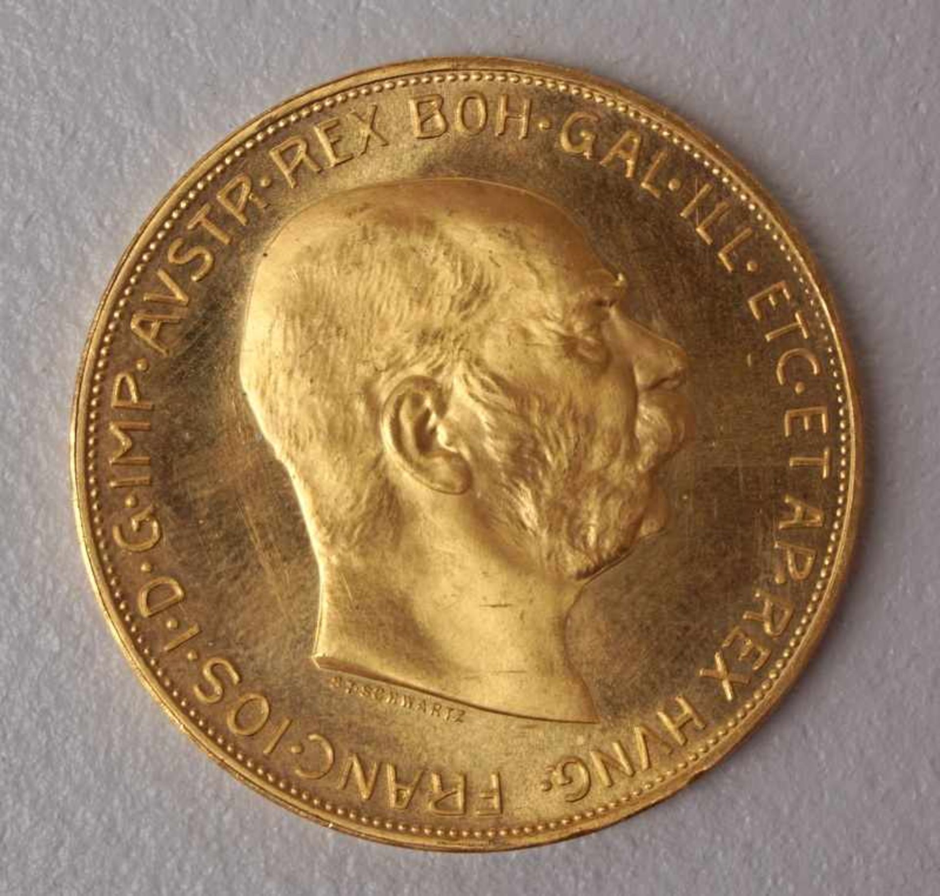100 Coronas, 1915 Franz Joseph von Österreich Entwurf St. Schwartz, dat 1915, KM-2819, Durchmesser