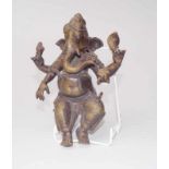 Ganesha, Indien, 1.H. 20. Jhd. Bronzefigur mit olivgrüner Naturpatina, H. 25cm