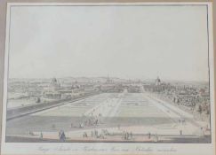 "Haupt-Ansicht der Residenzstadt Wien vom Belvedere…,19.Jhd. Lithographie auf Bütten alt