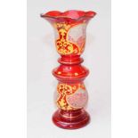 Windlicht, Böhmen, für den persischen Markt, 19.Jhd. granat-Rot gebeiztes Glas mit radierter