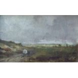 Fritz, Max (zugeschr) (1849-1913 Hamburg): Impressionistische Landschaft mit Planwagen und