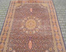 Persischer Läufer persischer Teppich mit Ardebil Musterung, Flor belaufen/min. abgetreten,