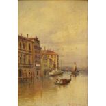 Kaufmann, Karl ((1843 Neuplachowitz - 1901 Wien)): "Am Canale Grande bei Venedig" Öl auf Holz, am