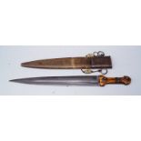 Kurzschwert/ Dolch, (kaukasisch?), 18. Jhd. mit Griff aus Bein, altergemäßer Zustand, L. ca. 50cm