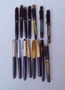 Sammlung von alten Kolbenfüllern 14 Stk. 6x Pelikan 4 x Modell Souverän, 1x Parker, 2x Geha, 1x