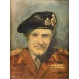 Military interest. A portrait of General Sir Bernard Law Montgomery (1887 - 1976) wearing Royal Tank