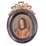 A 19th century portrait miniature of a Dutch Admiral the back inscribed 'portrait of a Dutch Admiral