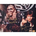 A pair of signed Star Wars photographs one signed by Mark Hamill (Luke Skywalker) and David