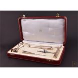 A rare 1920s Cartier Sterling silver cased cocktail bar set made by John Hasselbring of Brooklyn,