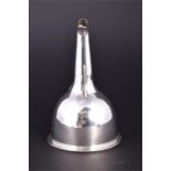 A George III silver wine funnel in three parts with matching reeded decoration to rim of funnel