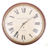 A Victorian mahogany wall clock by Thwaites and Reed of London the circular cream dial, signed and