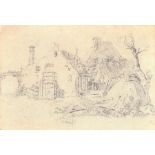 Manner of John Constable (1776-1837) British A small mid-19th century framed pencil sketch depicting