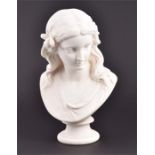 A Victorian Parian ware allegorical bust of Spring impressed marks 'Malempre SC Copeland, Pub. April