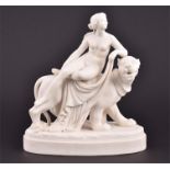 A Victorian Parian ware figure of Ariadne on a Panther modelled by John Bell after the original by