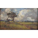 A small framed Impressionist landscape late 19th century, oil on canvas, in a gold coloured wooden