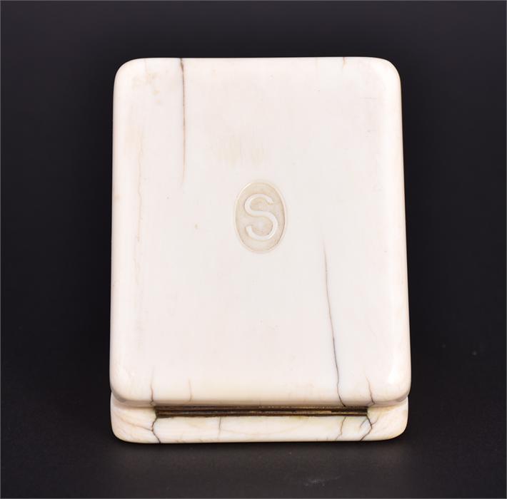 A 1920s ivory cased travelling clock the white enamel dial with luminescent hands and Arabic - Image 3 of 5