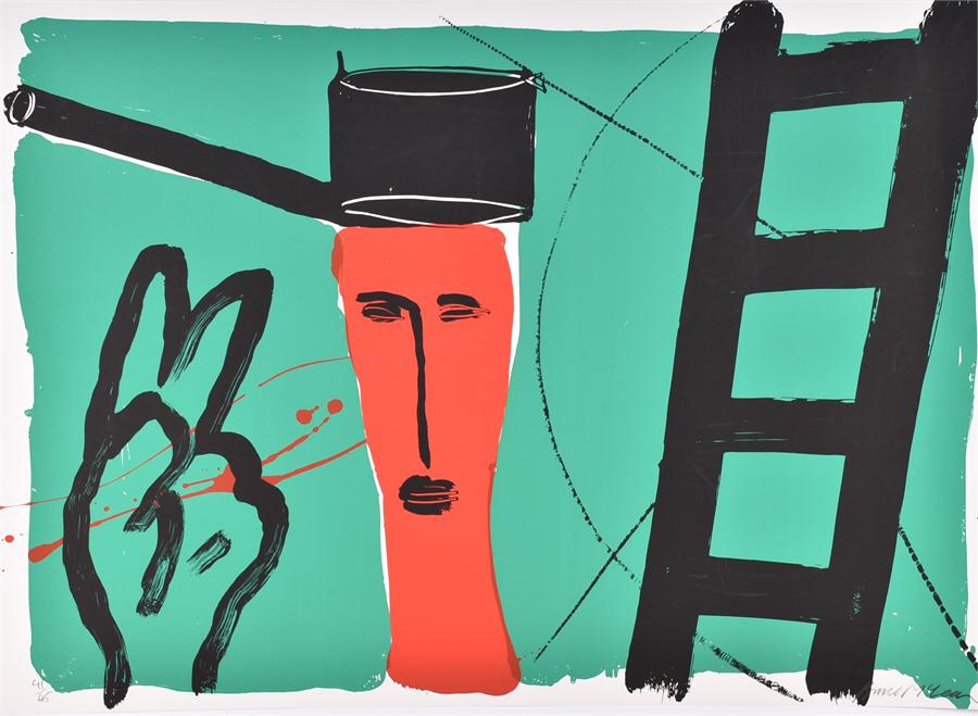 Bruce McLean (born 1944) Scottish  Pot Head Man II (green), screenprint, signed, numbered 41/45,