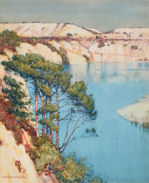 Albert Moulton Foweraker (1873-1942) British The Blue Pool, watercolour, signed to lower left, in