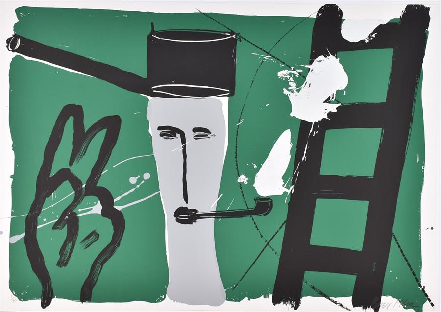 Bruce McLean (born 1944) Scottish  Pot Head Man II (green), screenprint, signed, numbered 17/30,