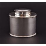 An 18th century silver tea caddy London 1745, by David Hennell I, of cylindrical oval form, with