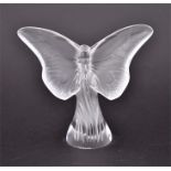 A Lalique Papillon Rose clear glass butterfly  signed to base 'Lalique France', 8 cm tall, in