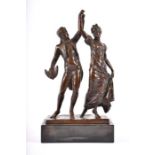 A late 19th century bronze by Susan Ruth Canton (1849 - 1932) of a courtly couple in early 18th