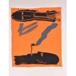 Bruce McLean (born 1944) Scottish Pipersmoker (orange), screenprint, signed and dated in pencil