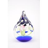 A limited edition Admiration Caithness paperweight  of magnum size teardrop shape with a delicate