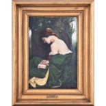 Dorothea Landau Da Fano (1881-1941) British The Secret, a beautiful Pre-Raphaelite oil on canvas,