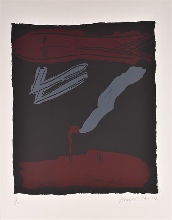 Bruce McLean (born 1944) Scottish Pipesmoker (black), screenprint, signed and dated in pencil