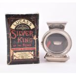 A 'Silver King' oil-powered bicycle lamp by Joseph Lucas, dating from the 1920s, boxed and with 4