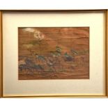 A 19th century Japanese watercolour on silk  depicting a procession of insects including