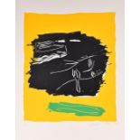 Bruce McLean (born 1944) Scottish  Green Fish on Yellow, signed and dated 1984, numbered 3/10,