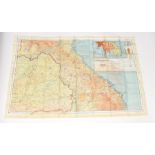 An original WWII 1944 RAF series double sided silk scarf illustrated with a map of Indo China and