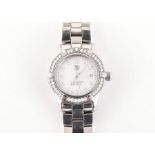 A Tag Heuer Aquaracer lady's wrist watch  the mother of pearl dial with diamond hour markers and